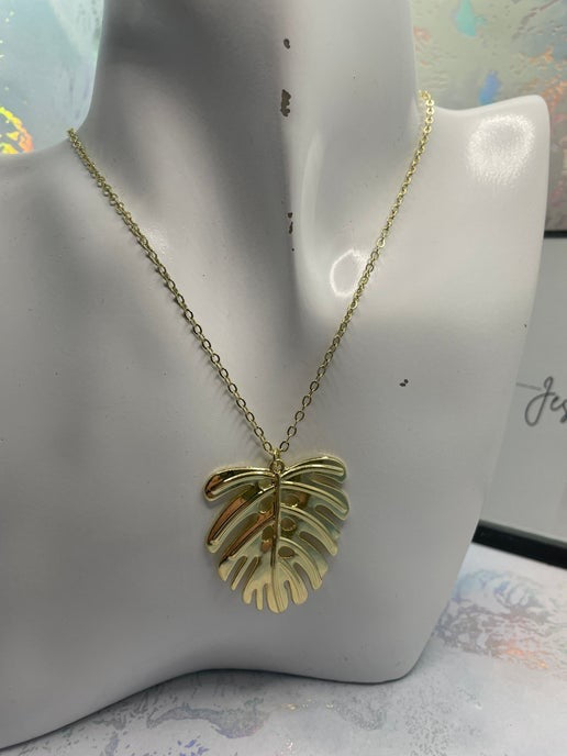 Collier pendentif Monstera - 25'' Sans nickel