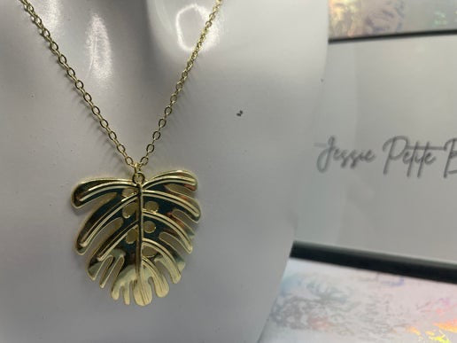 Collier pendentif Monstera - 25'' Sans nickel