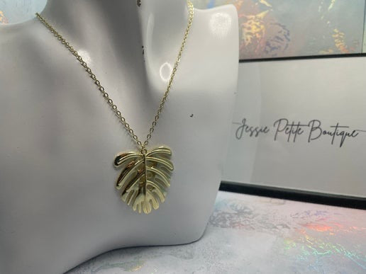 Collier pendentif Monstera - 25'' Sans nickel