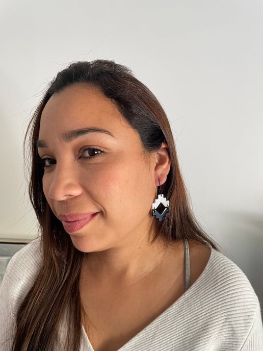 Aztèque : Deux demi-boucles d'oreilles-Sans nickel