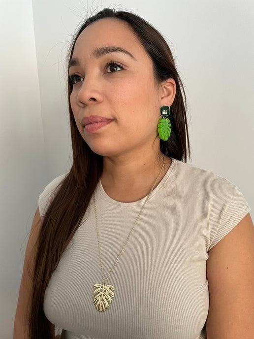 Collier pendentif Monstera - 25'' Sans nickel