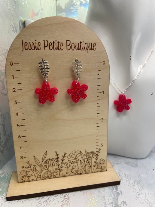 Ensemble fleurs roses scintillantes 20`"