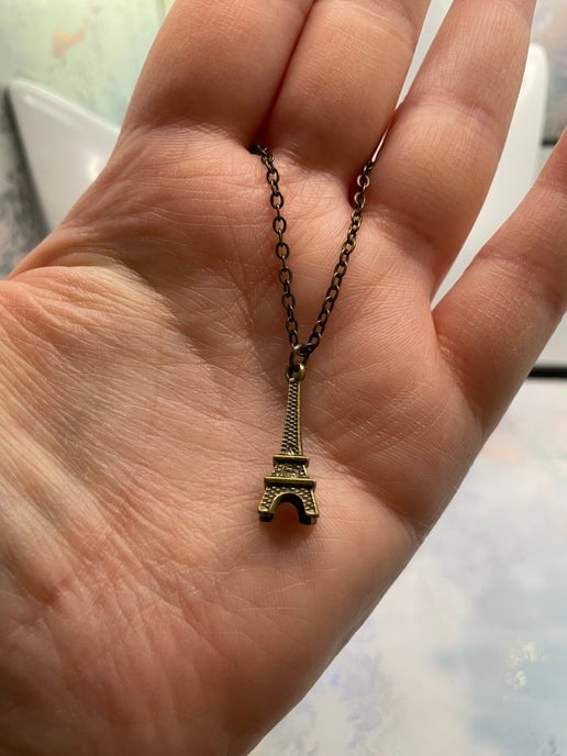 Collier Tour Eiffel en bronze 21''