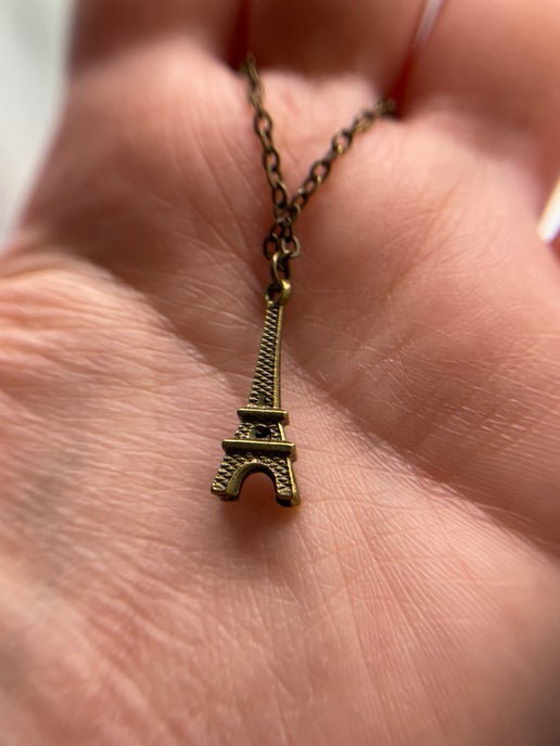 Collier Tour Eiffel en bronze 21''