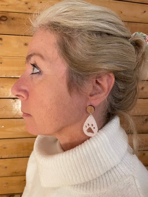 La Patte : Boucles d'oreilles noires - Acier inoxydable