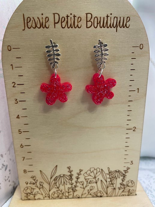 Ensemble fleurs roses scintillantes 20`"