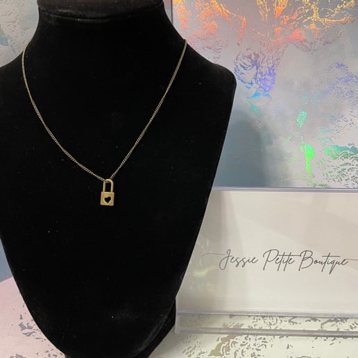 Love Lock Away Bronze Necklace - 18'' Chain