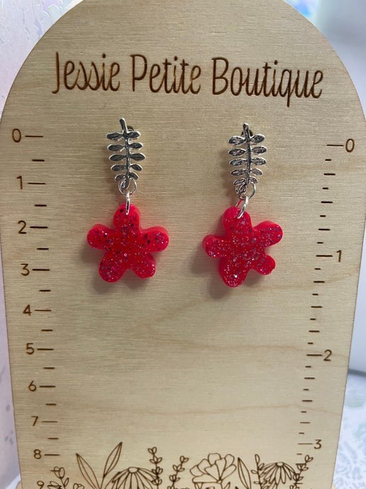 Ensemble fleurs roses scintillantes 20`"