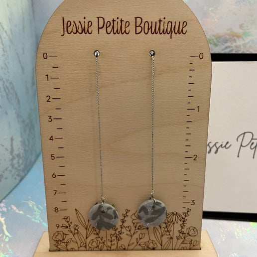 Boucles d'oreilles Petit Rond Bleu sur chaine – Sans Nickel