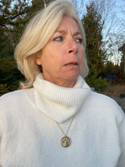 Collier Pendentif mécanisme d'horloge 22'' Acier Inoxydable + sans nickel