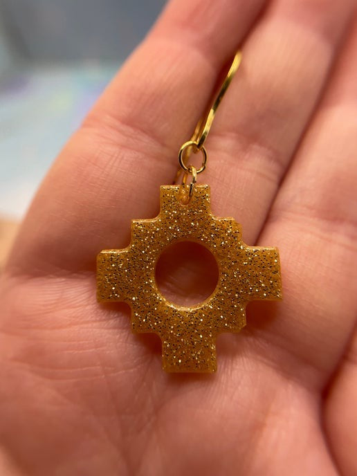 Aztec : scintillantes en or – Acier inoxydable