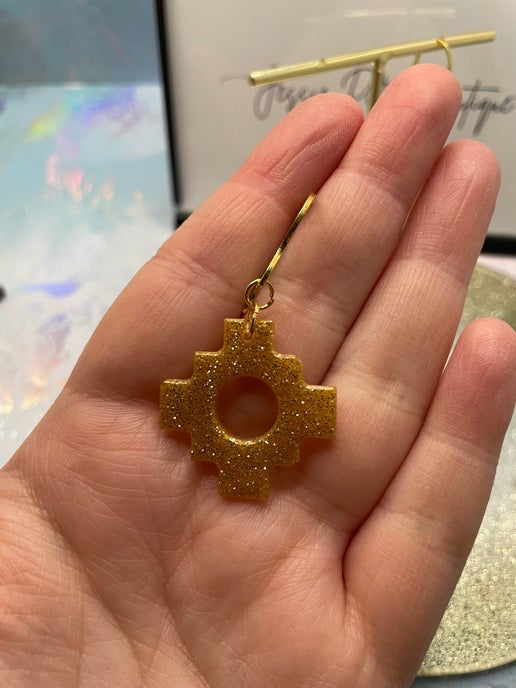 Aztec : scintillantes en or – Acier inoxydable