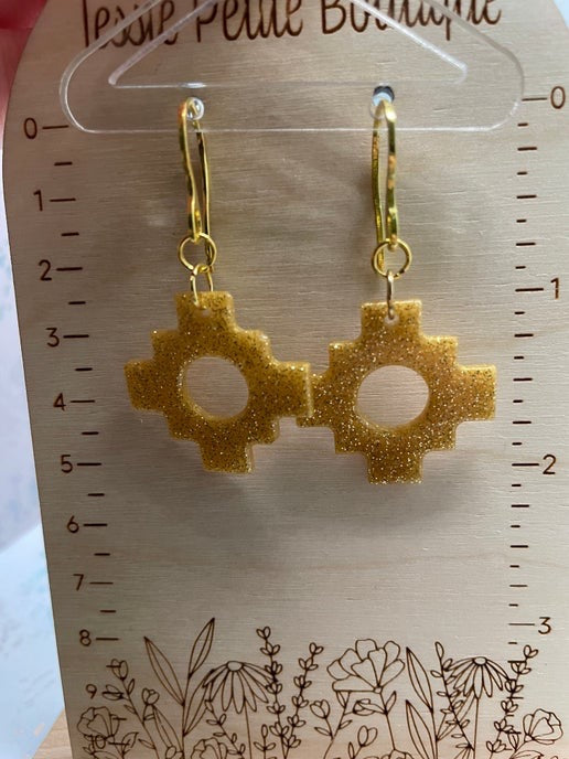 Aztec : scintillantes en or – Acier inoxydable