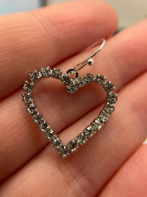 Boucles d'oreilles cœur en strass