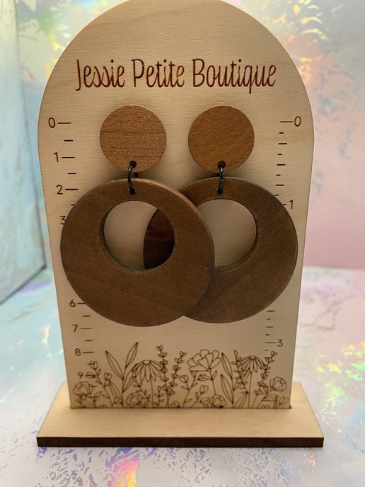 Boucles d'oreilles pendantes en bois 