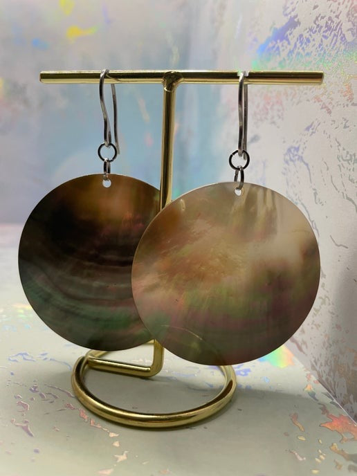 Boucles d'oreilles Big Shell - acier inoxydable