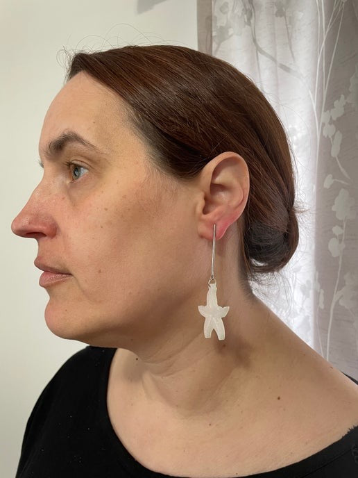 Sparkly White Starfish Earrings – NICKEL FREE