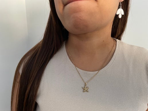 Collier étoile de mer Dorée 18'' - Acier inoxydable 