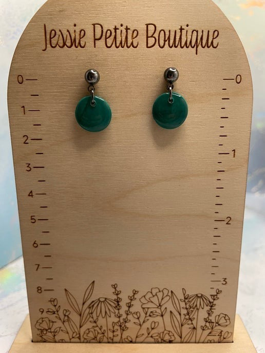 Tiny Green Clay Earrings