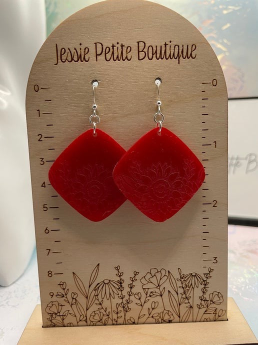 Boucles d'oreilles carrées tournesol