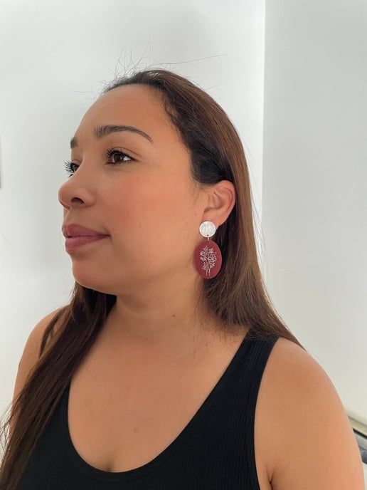 Herbier : Bouton d'oreille en acétate acrylique noir 