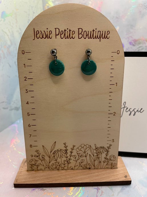 Tiny Green Clay Earrings