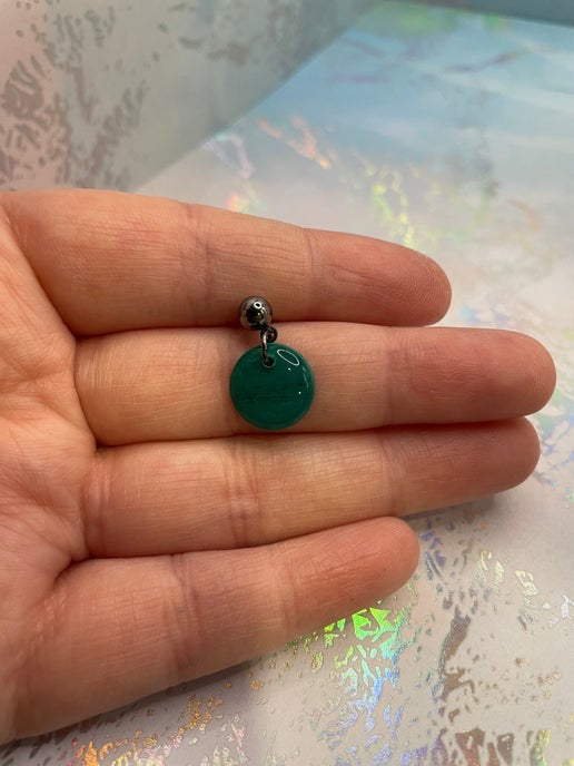 Tiny Green Clay Earrings