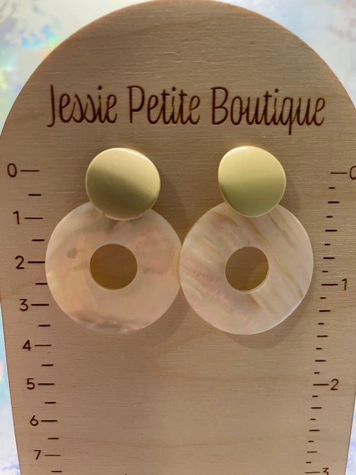 Boucles d'oreilles coquillage rondes bouton d'oreille rond - Sans nickel