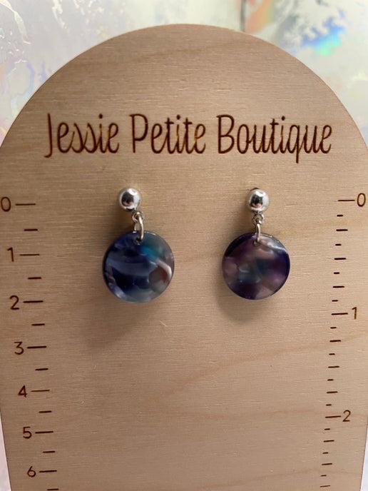 Mix Blue/Purple Acetate Earrings NICKEL FREE