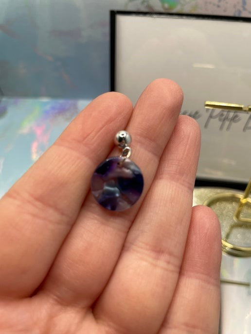 Boucles d'oreilles en acétate bleu/violet -Sans Nickel