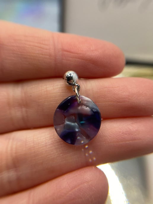 Boucles d'oreilles en acétate bleu/violet -Sans Nickel