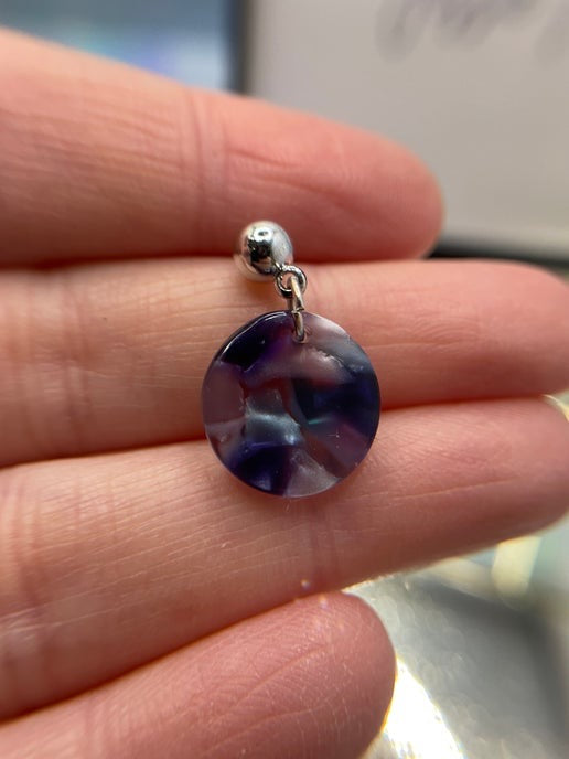 Boucles d'oreilles en acétate bleu/violet -Sans Nickel