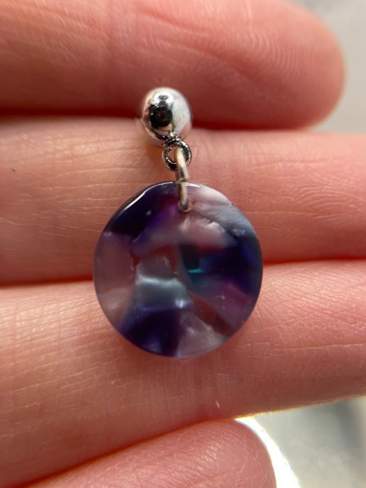 Boucles d'oreilles en acétate bleu/violet -Sans Nickel