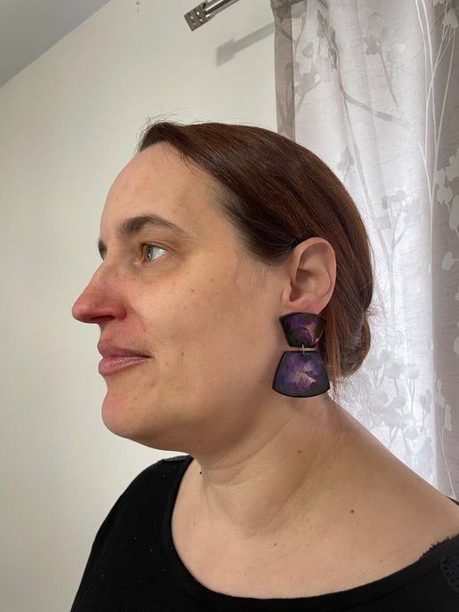 Pink/Purple Petri Earrings - HYPOALLERGENIC/PLASTIC
