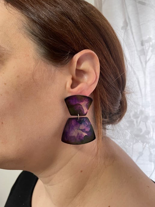 Pink/Purple Petri Earrings - HYPOALLERGENIC/PLASTIC