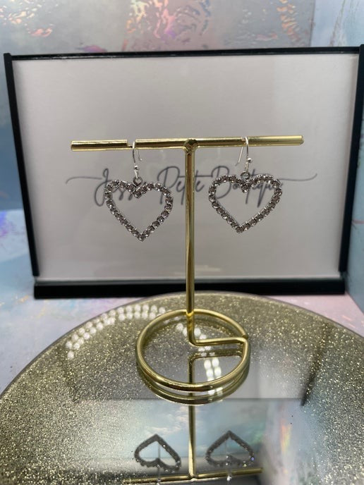 Boucles d'oreilles cœur en strass