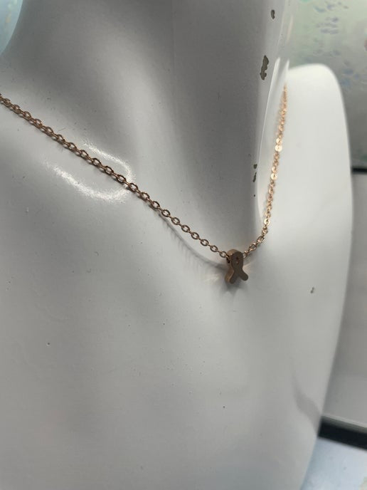 Cancer Ribbon Necklace-18''-Stainless Steel + Nickel Free