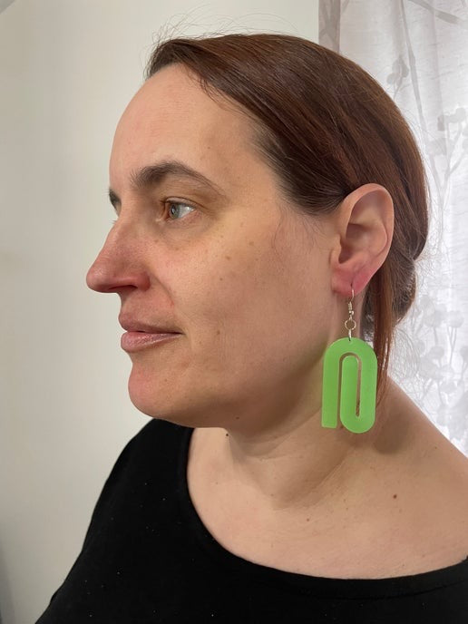 Glow In The Dark: Green Earrings-Nickel Free