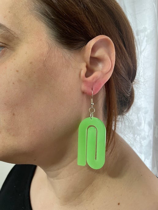 Glow In The Dark: Green Earrings-Nickel Free