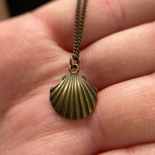 Collier petit coquillage en bronze 21''