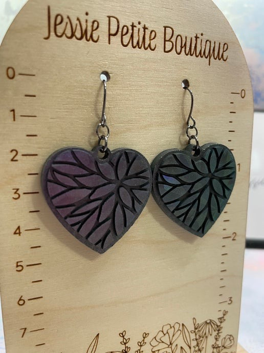 Julie Holographic Heart Earrings -STAINLESS STEEL