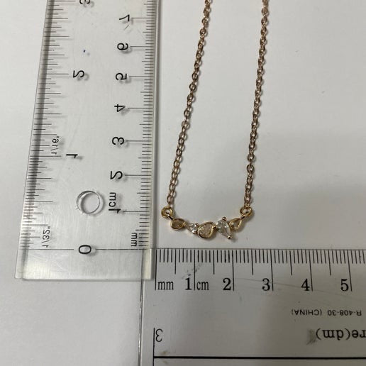 5 Zircon Rose Gold Necklace 18 1/2''