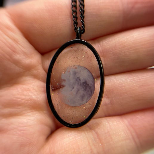 Collier Lune 25'' Chaîne Noire