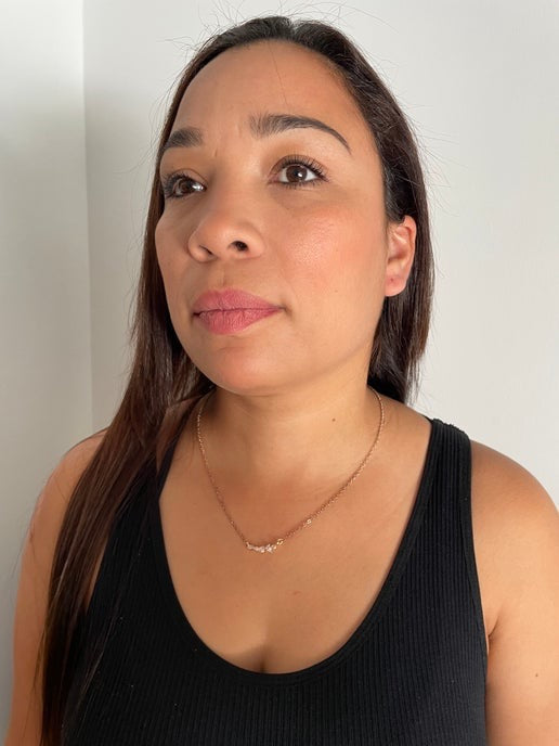 5 Zircon Rose Gold Necklace 18 1/2''