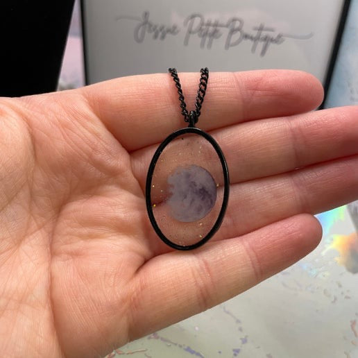 Collier Lune 25'' Chaîne Noire