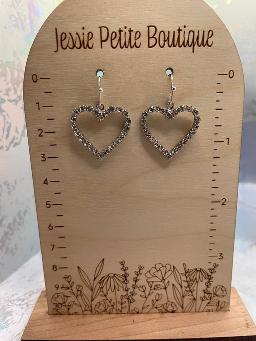 Boucles d'oreilles cœur en strass