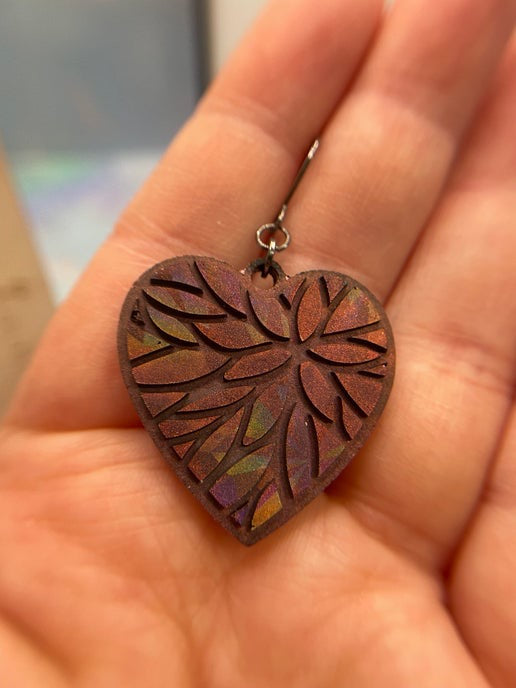 Julie Holographic Heart Earrings -STAINLESS STEEL
