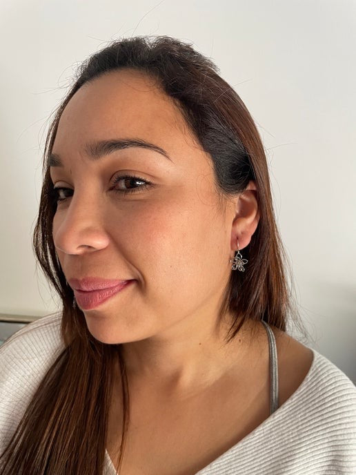 Silver Wire Flower Earrings -Stainless steel