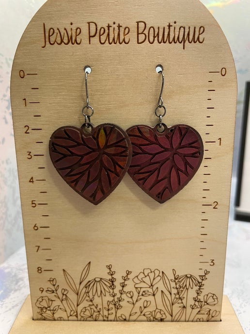 Julie Holographic Heart Earrings -STAINLESS STEEL