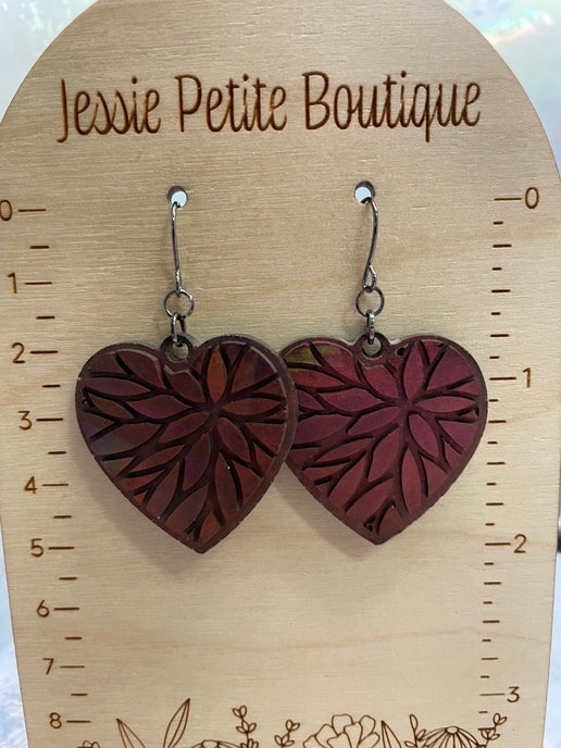 Julie Holographic Heart Earrings -STAINLESS STEEL